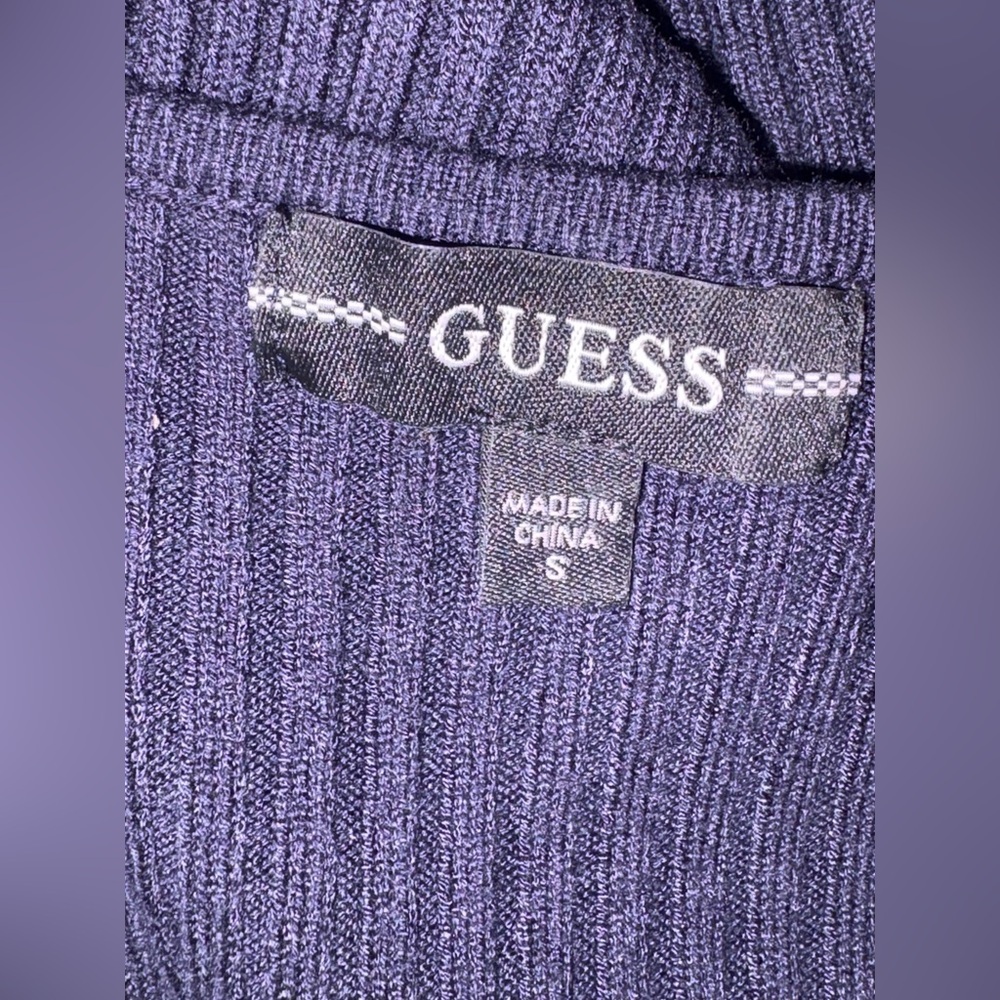 Guess Navy Blue Ribbed Knit Dress Small - Picture 8 of 11